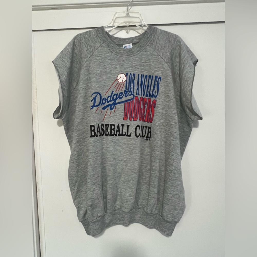 90s VINTAGE DODGERS CUT OFF SLEEVES SWEATSHIRT